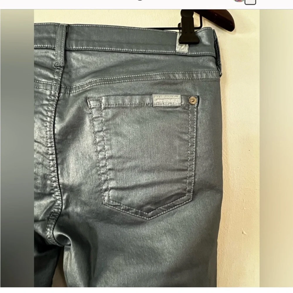 7 For All Mankind Metallic
Coated Skinny Shimmer
Jeans Sz 28 - Picture 8 of 15